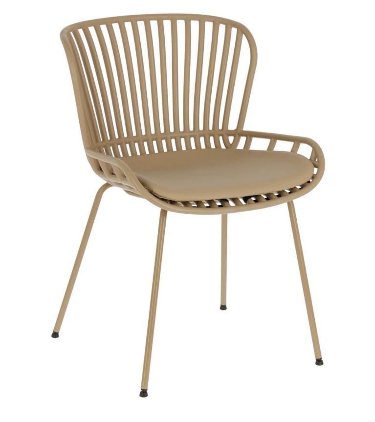 Scaun dining bej din metal Surpik Kave Home