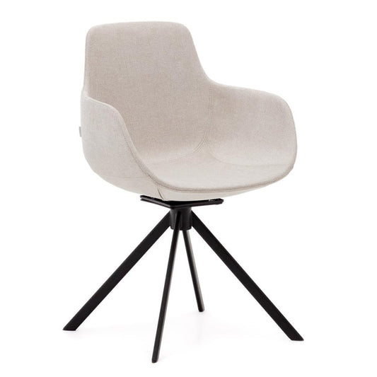 Scaun dining bej din piele ecologica Tissiana Kave Home