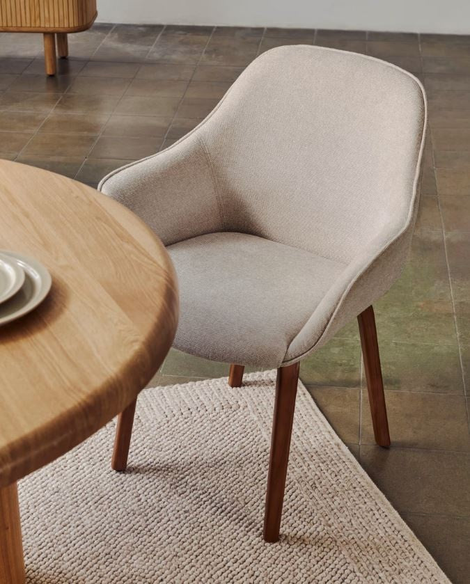 Scaun dining bej din textil Aleli Kave Home