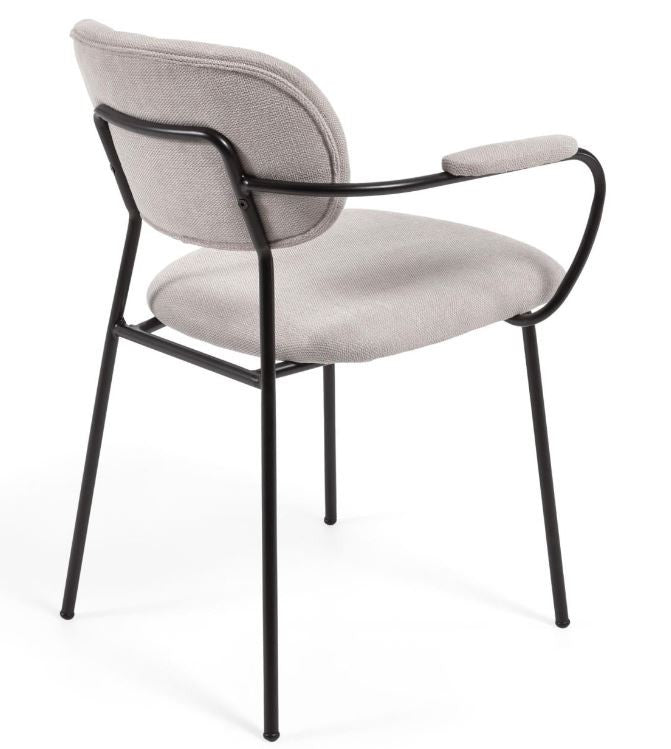 Scaun dining bej din textil Auxtina Kave Home