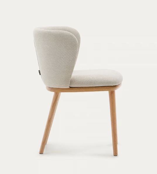 Scaun dining bej din textil Ciselia Chenille Kave Home