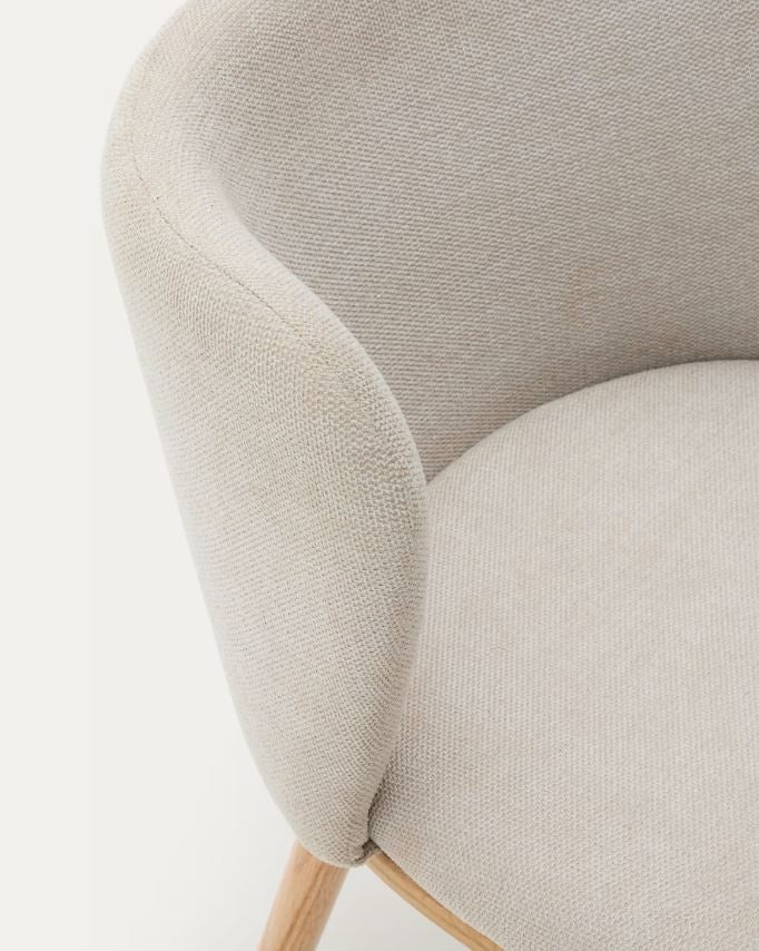 Scaun dining bej din textil Ciselia Chenille Kave Home