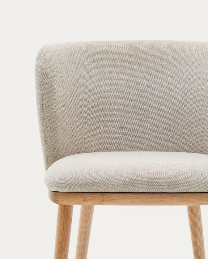 Scaun dining bej din textil Ciselia Chenille Kave Home