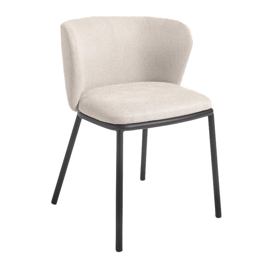 Scaun dining bej din textil Ciselia Kave Home