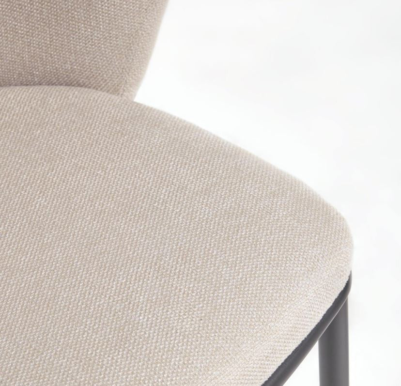 Scaun dining bej din textil Ciselia Kave Home