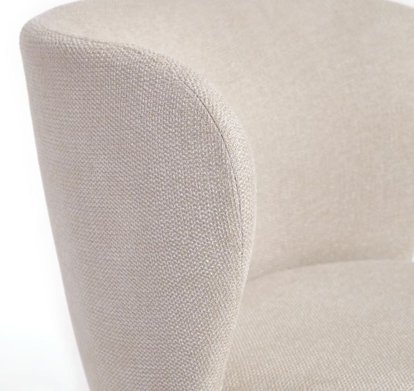 Scaun dining bej din textil Ciselia Kave Home