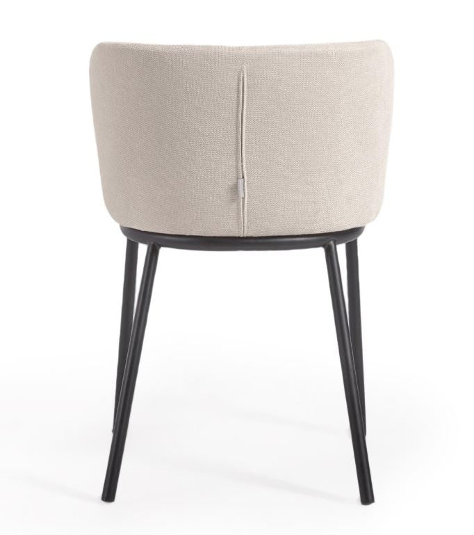 Scaun dining bej din textil Ciselia Kave Home