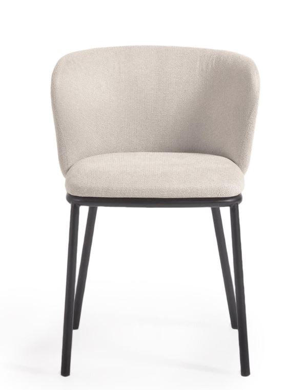 Scaun dining bej din textil Ciselia Kave Home