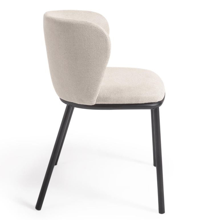 Scaun dining bej din textil Ciselia Kave Home