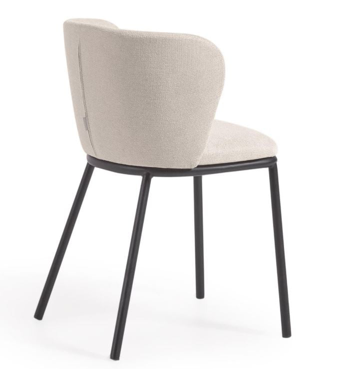 Scaun dining bej din textil Ciselia Kave Home