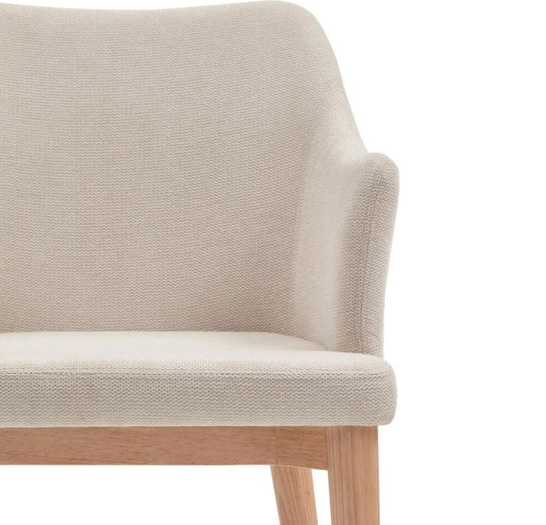 Scaun dining bej din textil Croft Kave Home