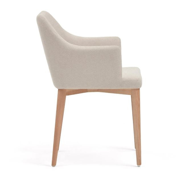 Scaun dining bej din textil Croft Kave Home