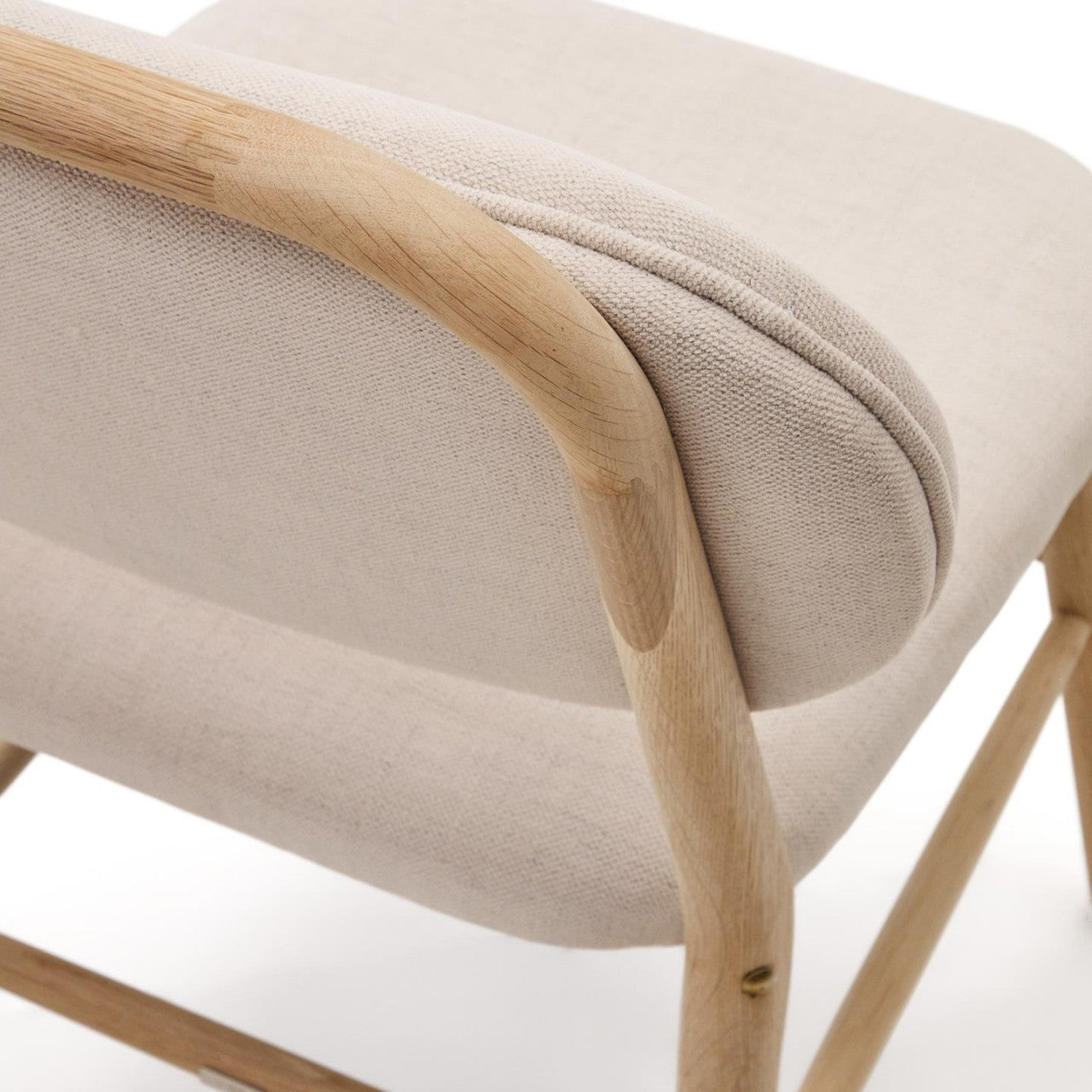 Scaun dining bej din textil Helda Kave Home
