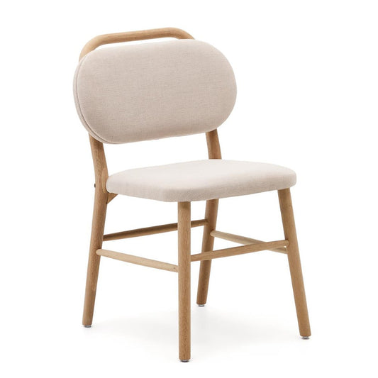 Scaun dining bej din textil Helda Kave Home