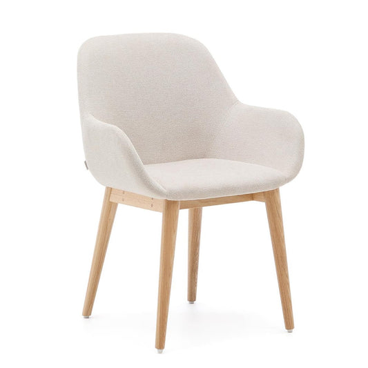 Scaun dining bej din textil Konna Kave Home