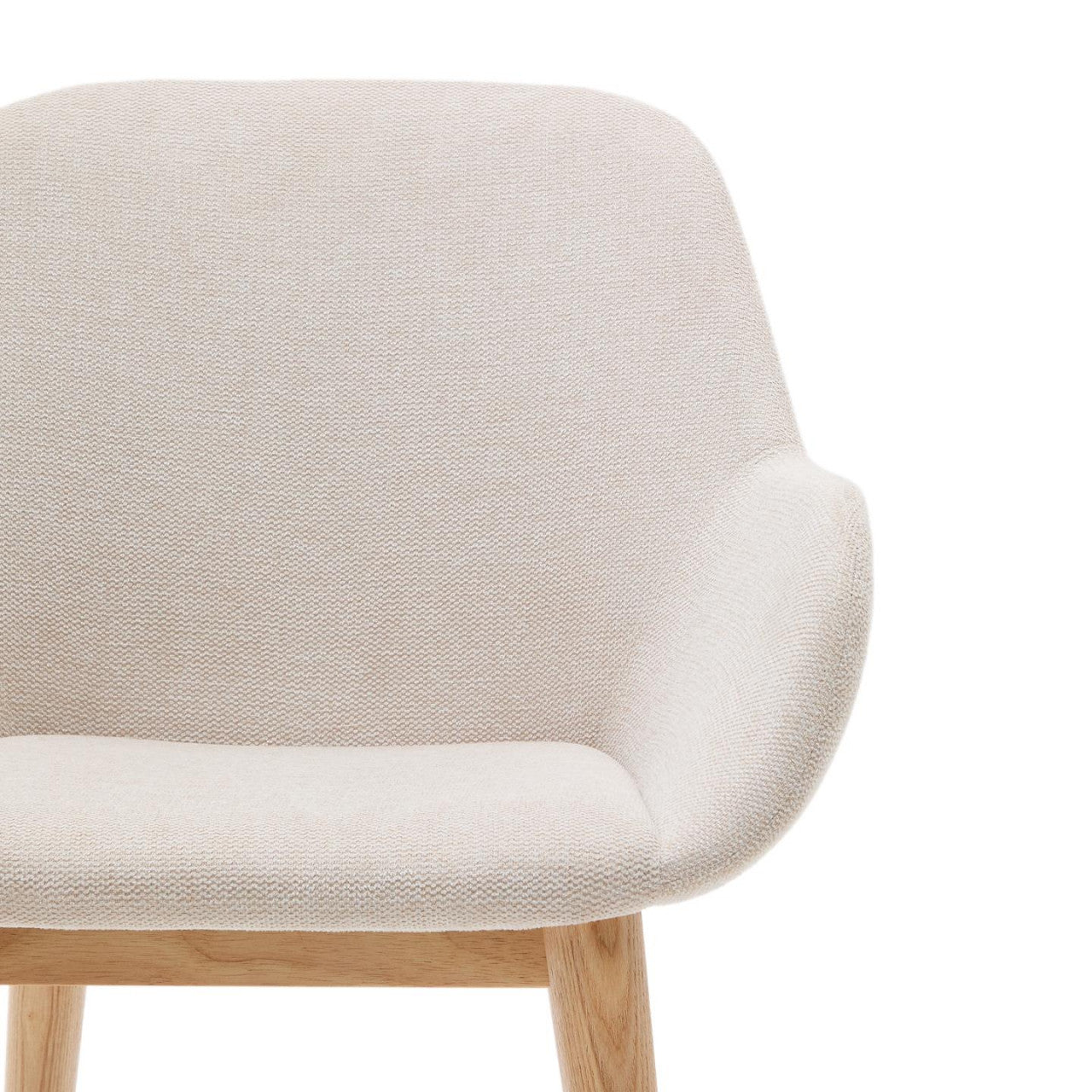 Scaun dining bej din textil Konna Kave Home