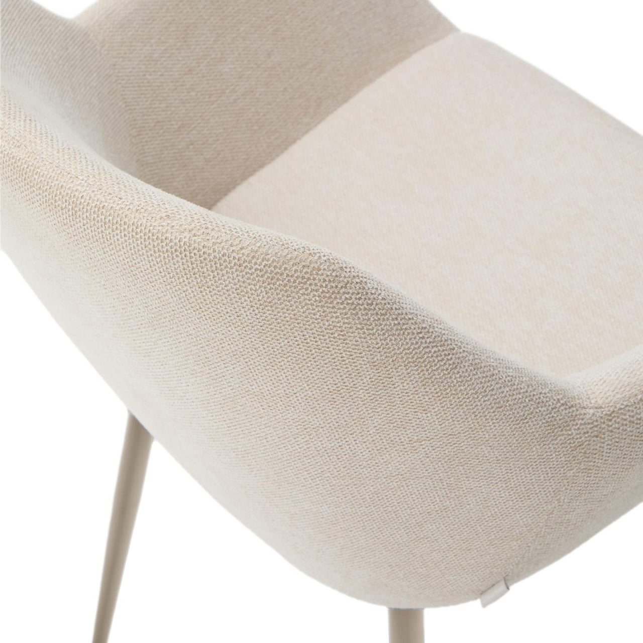Scaun dining bej din textil Konna Steel Kave Home