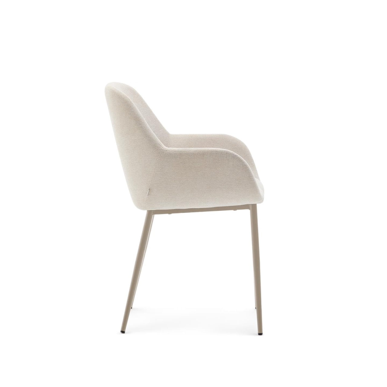 Scaun dining bej din textil Konna Steel Kave Home