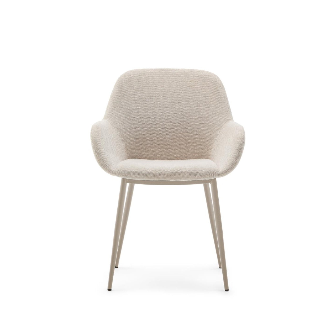 Scaun dining bej din textil Konna Steel Kave Home