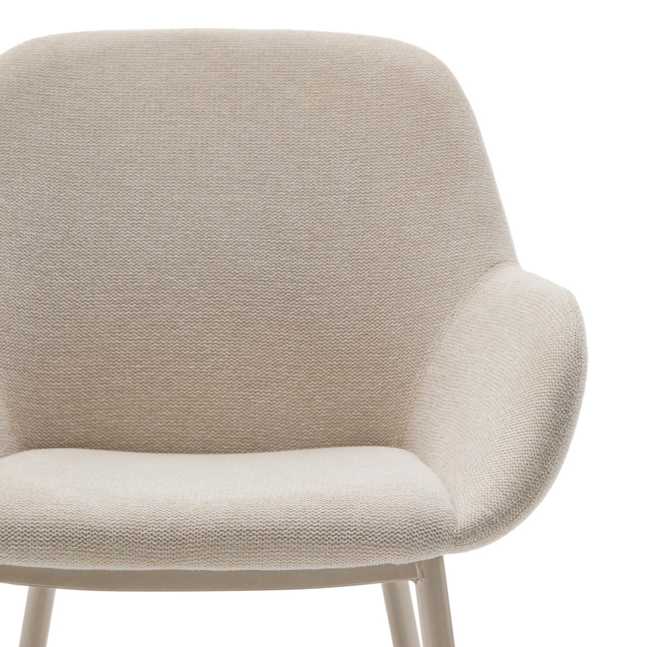 Scaun dining bej din textil Konna Steel Kave Home