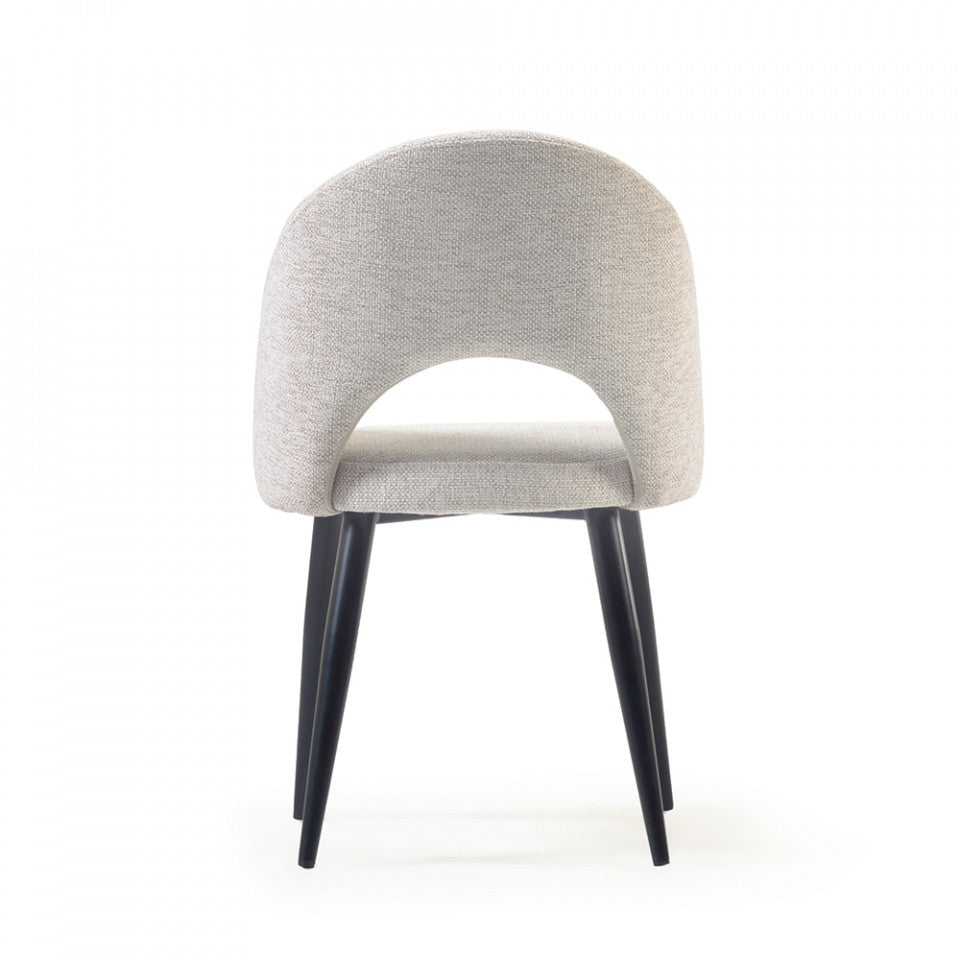 Scaun dining bej din textil Mael Kave Home