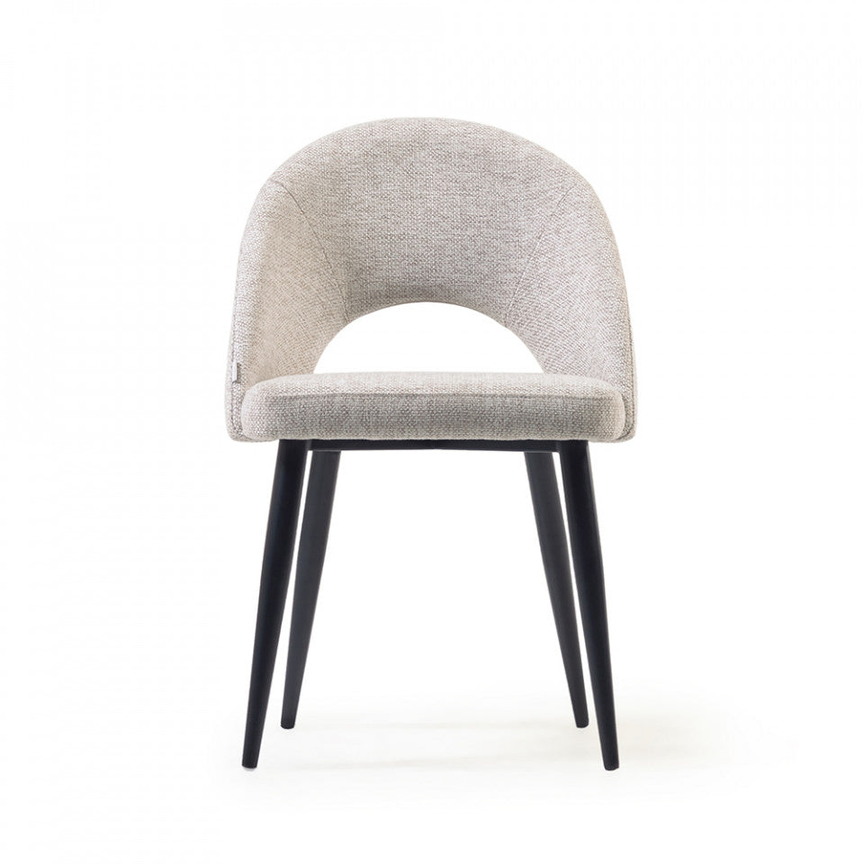 Scaun dining bej din textil Mael Kave Home