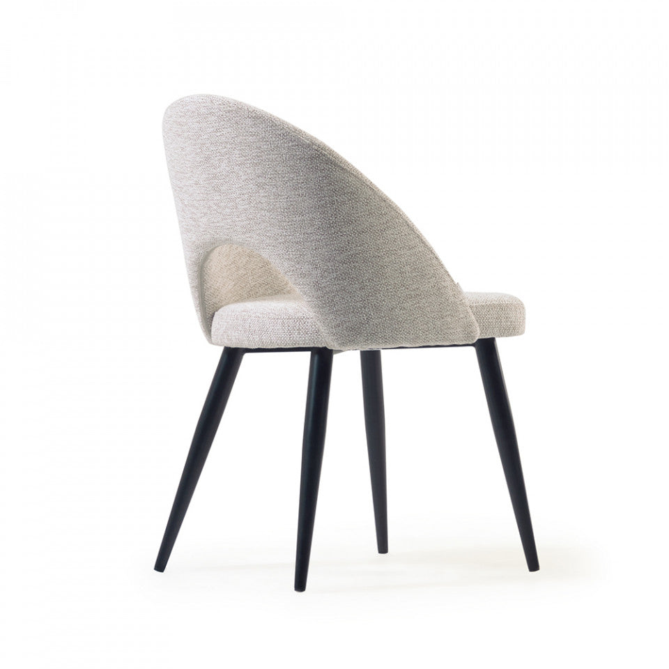 Scaun dining bej din textil Mael Kave Home