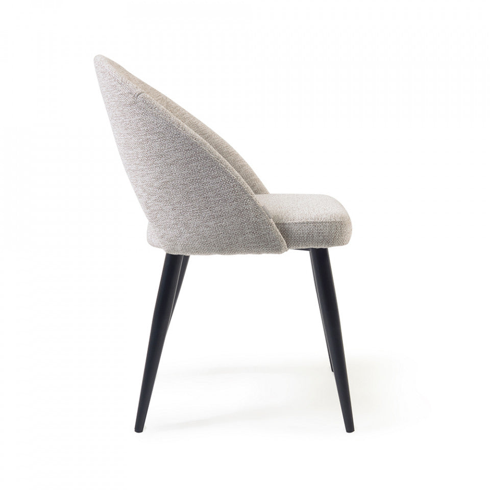 Scaun dining bej din textil Mael Kave Home