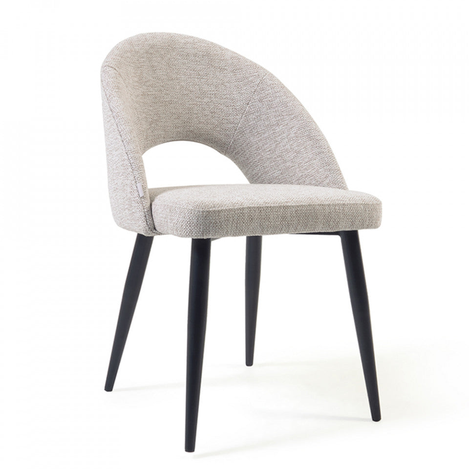 Scaun dining bej din textil Mael Kave Home