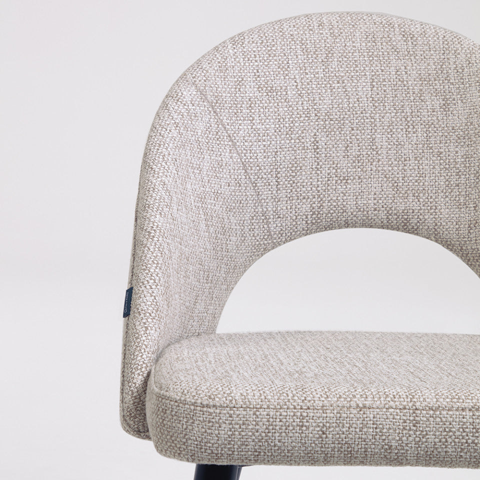 Scaun dining bej din textil Mael Kave Home