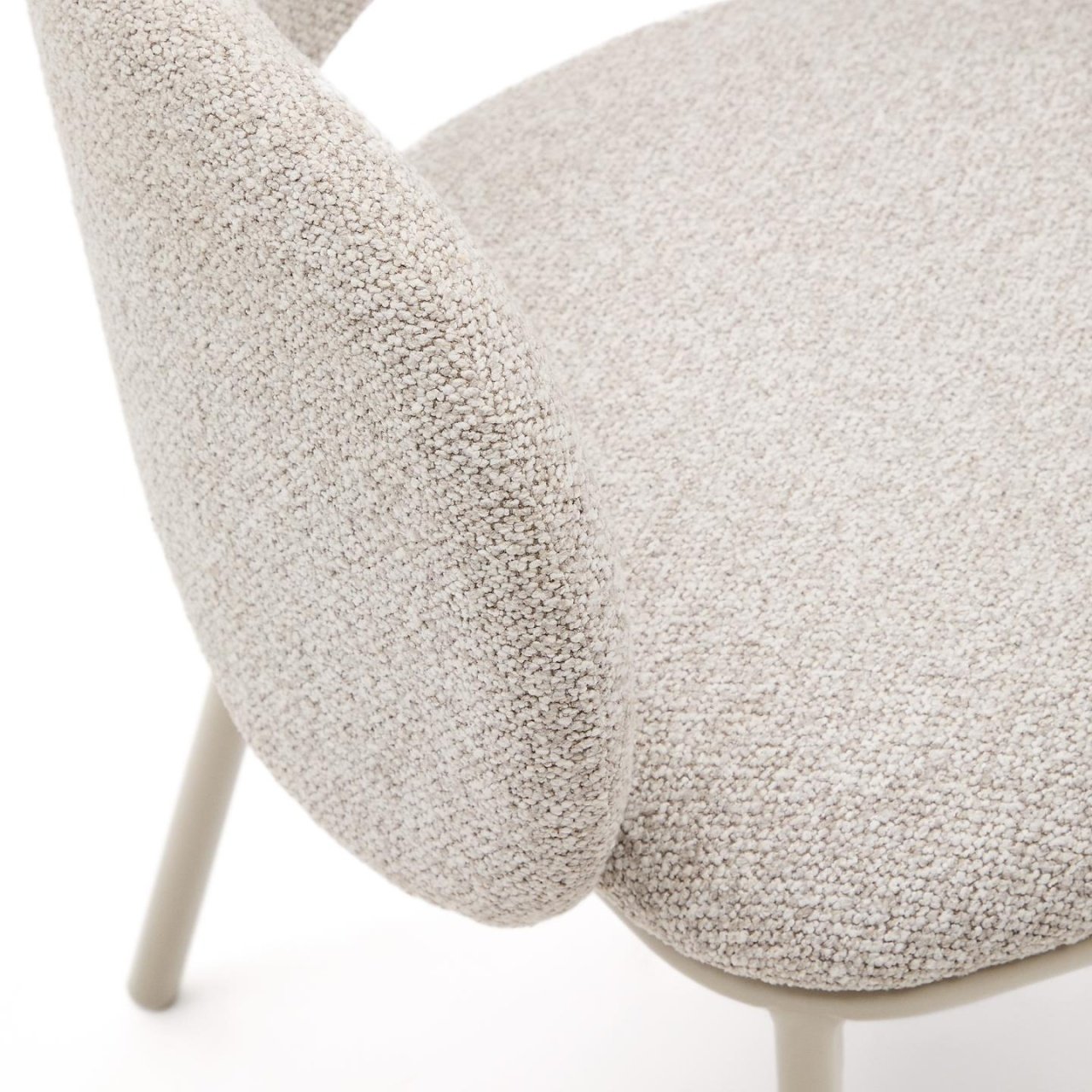 Scaun dining bej din textil Maina Chenille Kave Home