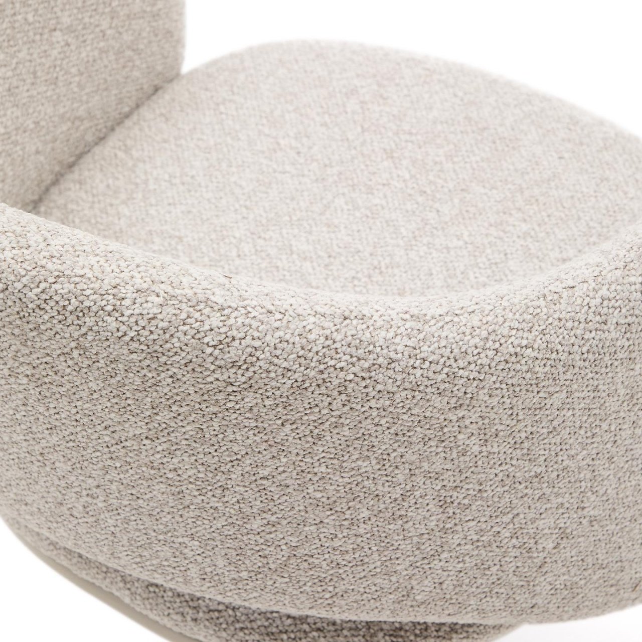 Scaun dining bej din textil Maina Chenille Kave Home