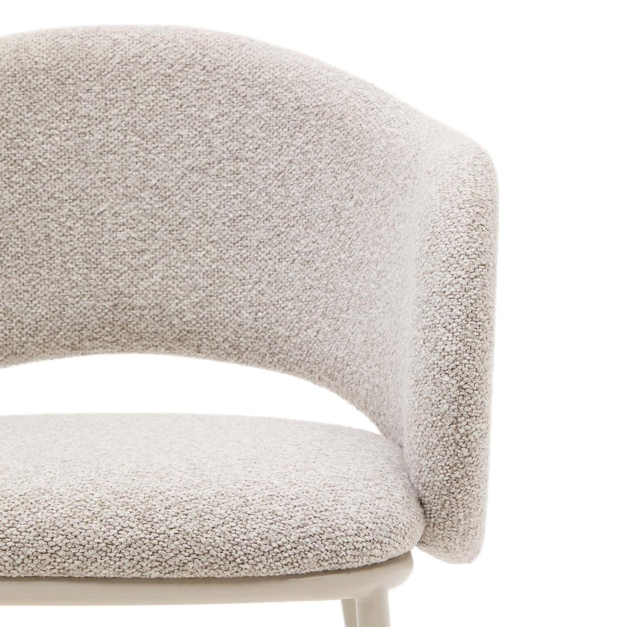 Scaun dining bej din textil Maina Chenille Kave Home