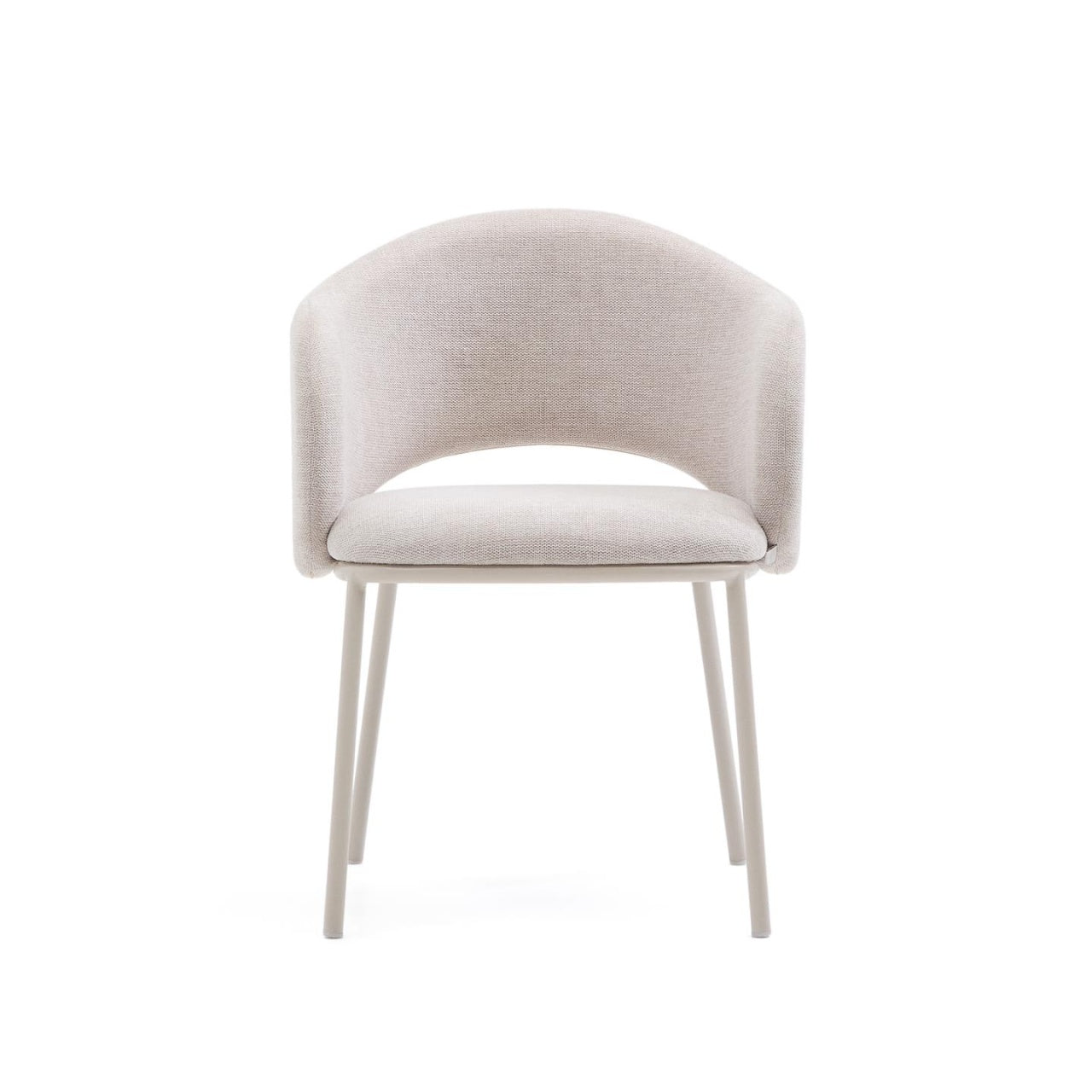Scaun dining bej din textil Maina Kave Home