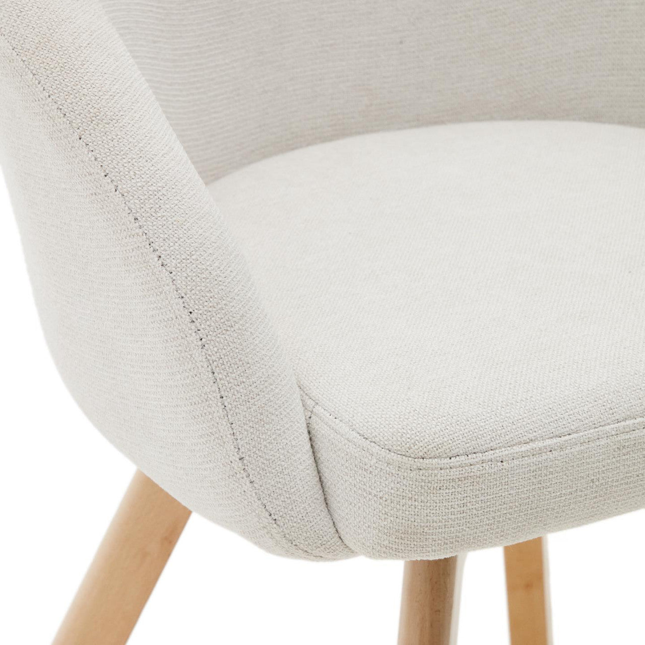 Scaun dining bej din textil Marvin Shearling Kave Home