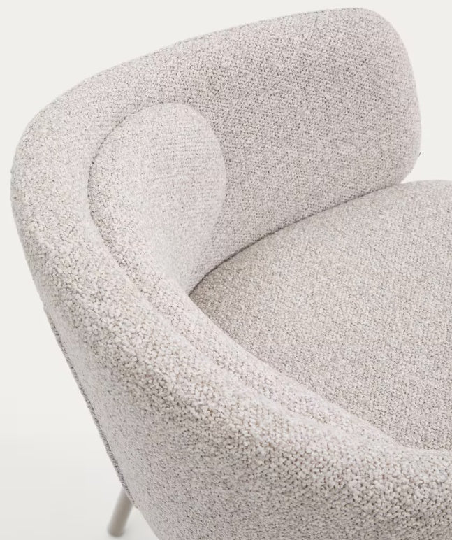 Scaun dining bej din textil Minda Chenille Kave Home