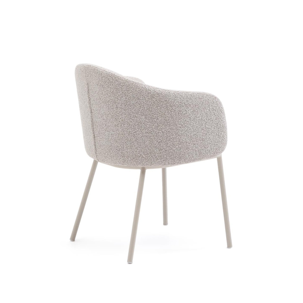 Scaun dining bej din textil Minda Chenille Kave Home