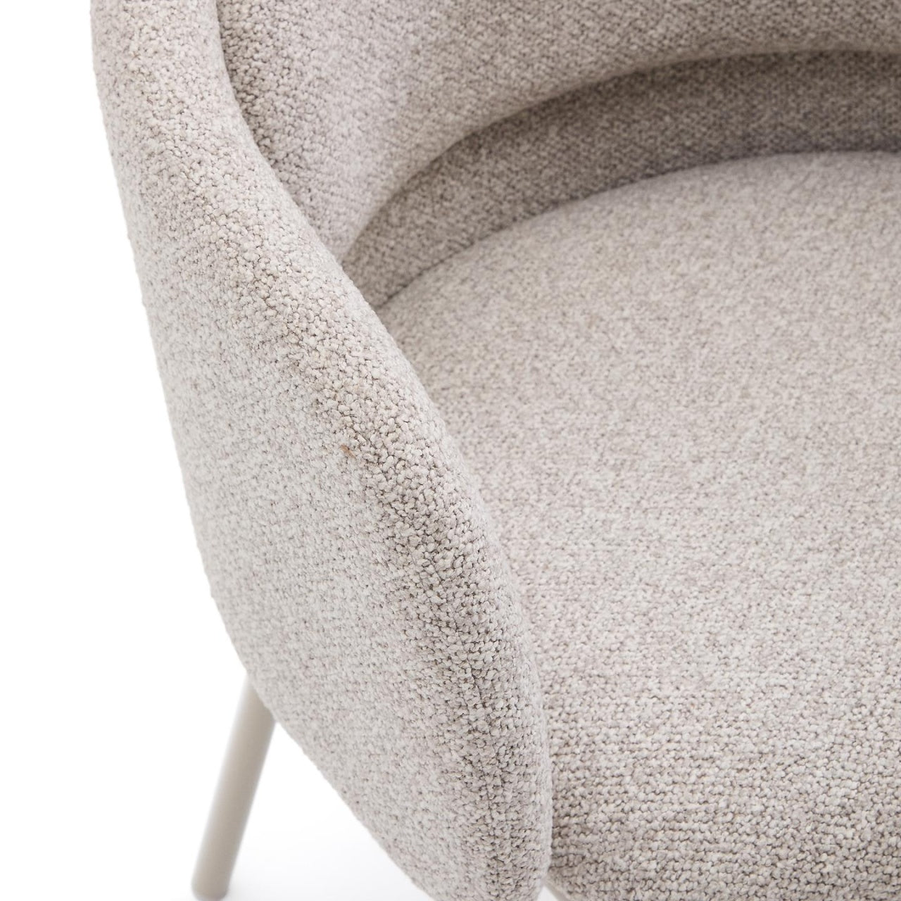 Scaun dining bej din textil Minda Chenille Kave Home