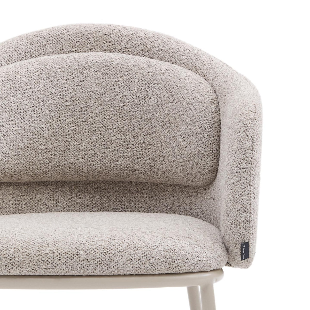 Scaun dining bej din textil Minda Chenille Kave Home