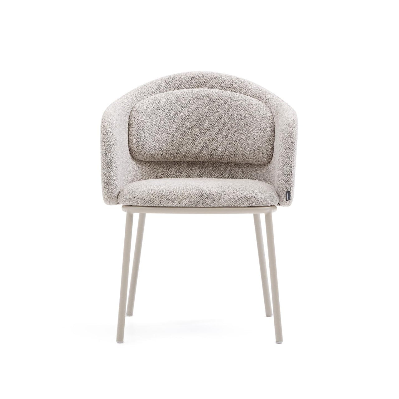 Scaun dining bej din textil Minda Chenille Kave Home