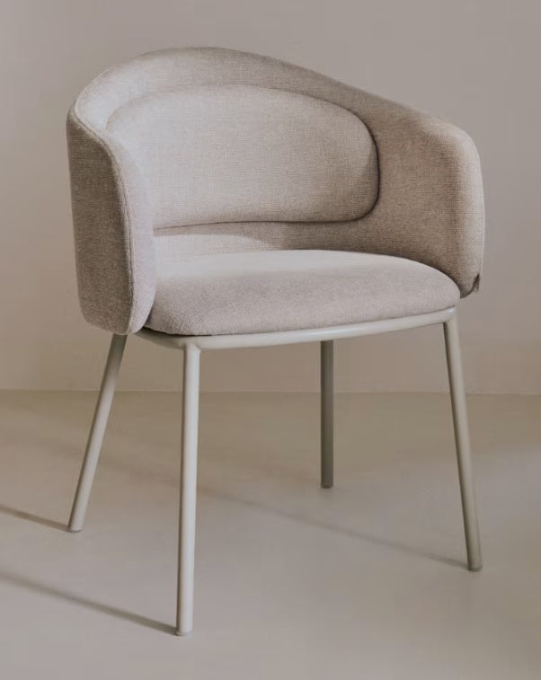 Scaun dining bej din textil Minda Kave Home