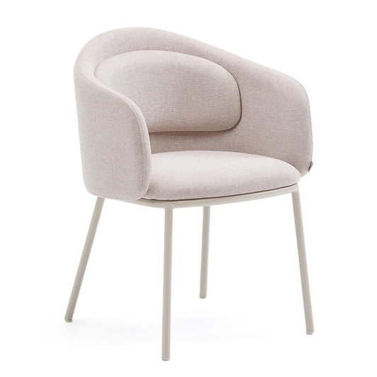 Scaun dining bej din textil Minda Kave Home