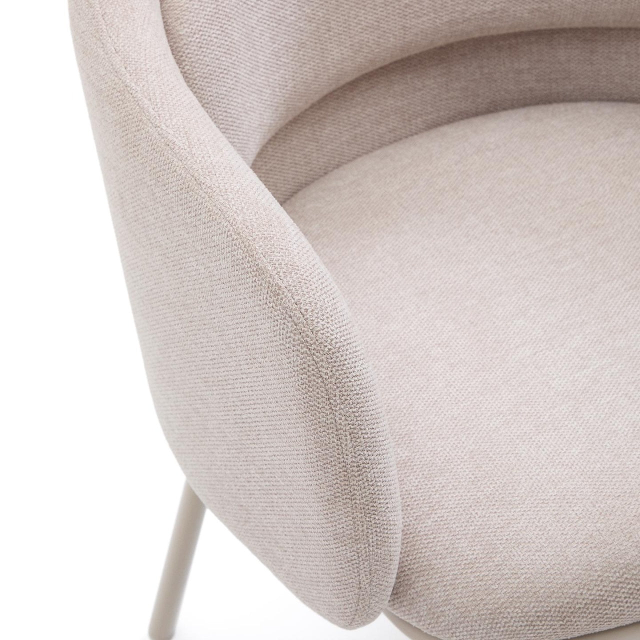 Scaun dining bej din textil Minda Kave Home