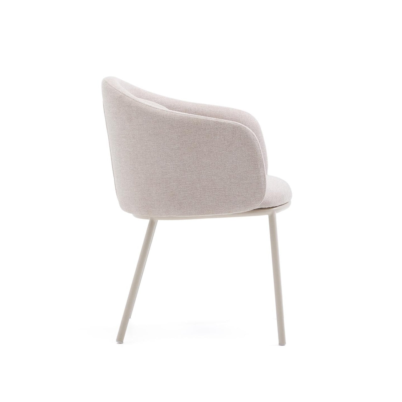 Scaun dining bej din textil Minda Kave Home