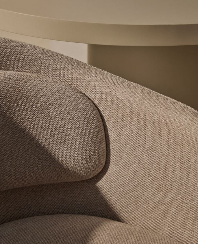 Scaun dining bej din textil Minda Kave Home