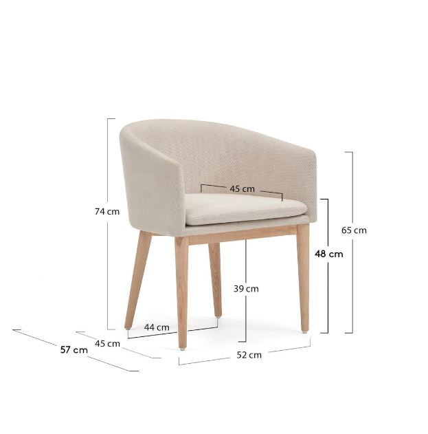 Scaun dining bej din textil n Harlan Kave Home