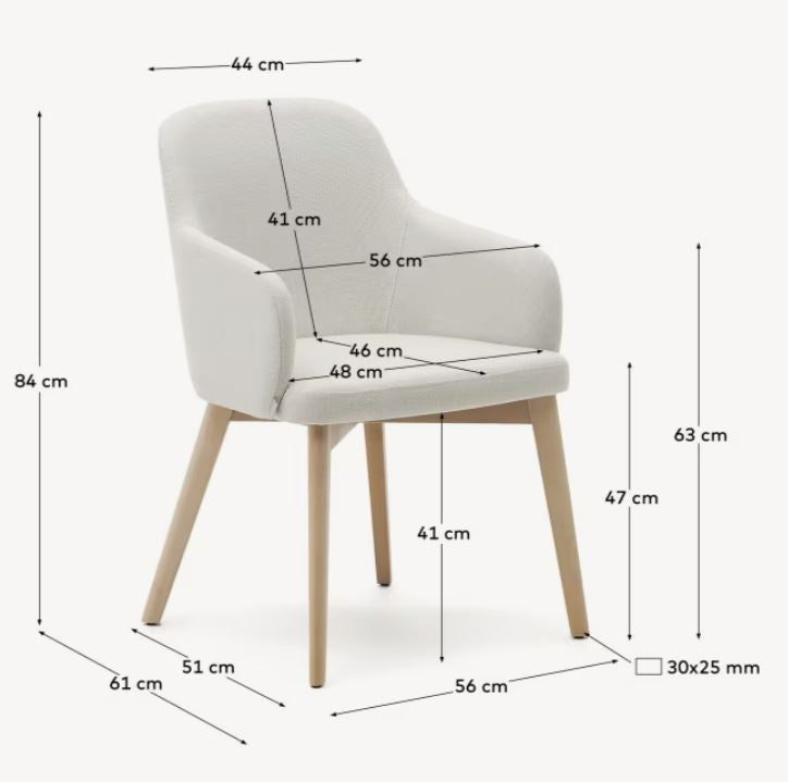 Scaun dining bej din textil Nelida Kave Home