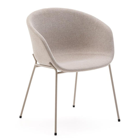 Scaun dining bej din textil Yvette Kave Home