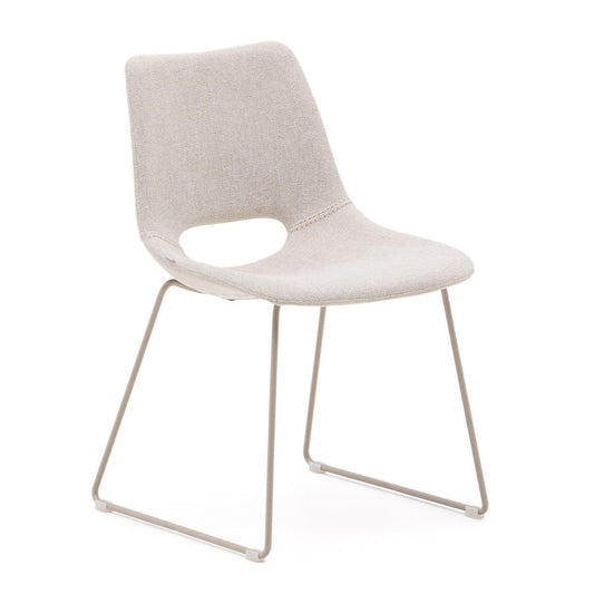 Scaun dining bej din textil Zahara Kave Home