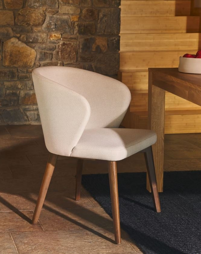 Scaun dining bej/maro deschis din textil Darice Kave Home